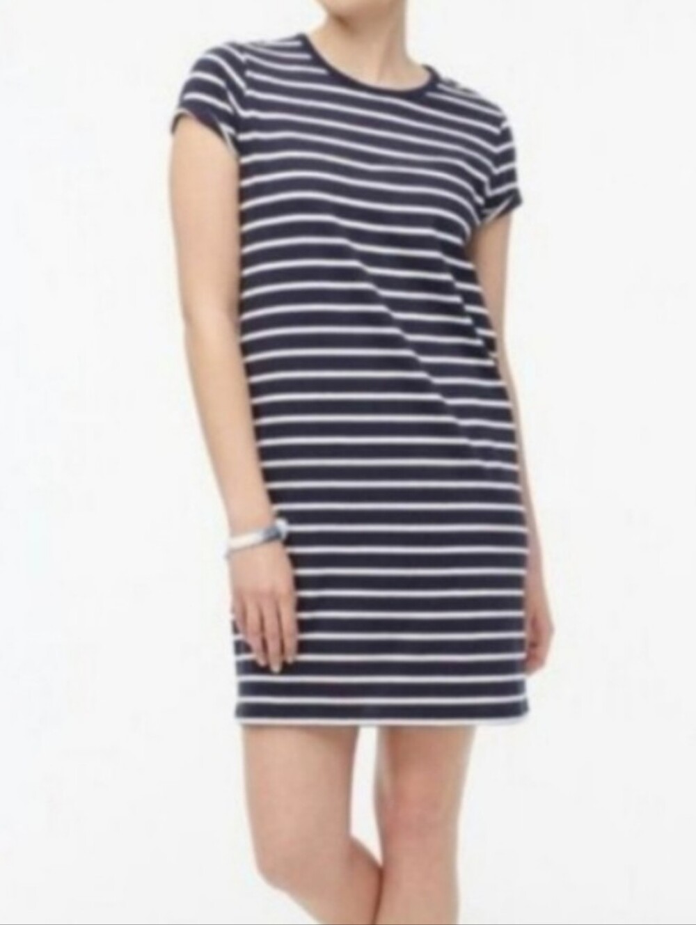J Crew Striped Stretchy T‎ Shirt Dress Large